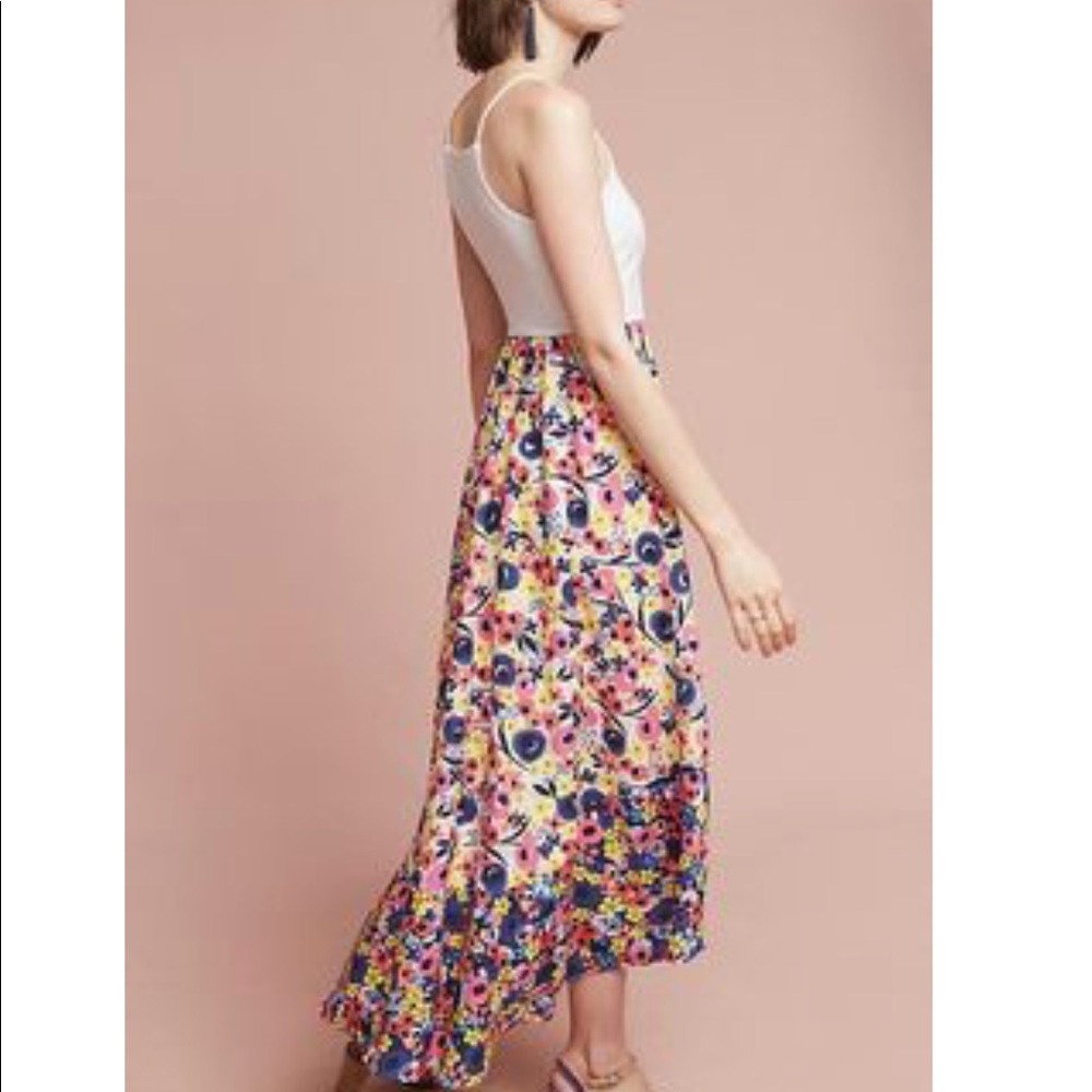 Anthropologie Bright Floral High Low Dress